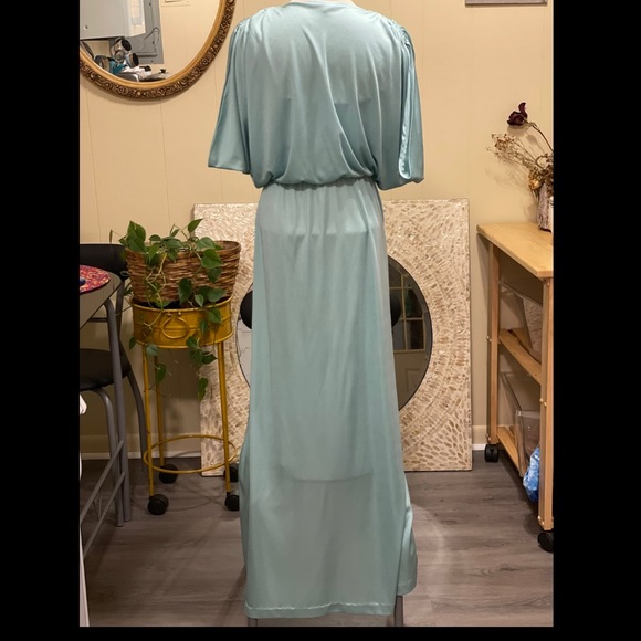 UNION MADE 70s vintage teal dress. Size 8. - Picture 2 of 6